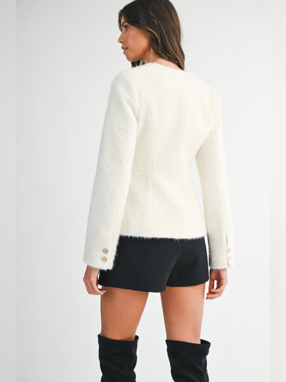 NWT MABLE NERISSA JEWEL BUTTON
BOUCLE JACKET - Picture 10 of 16